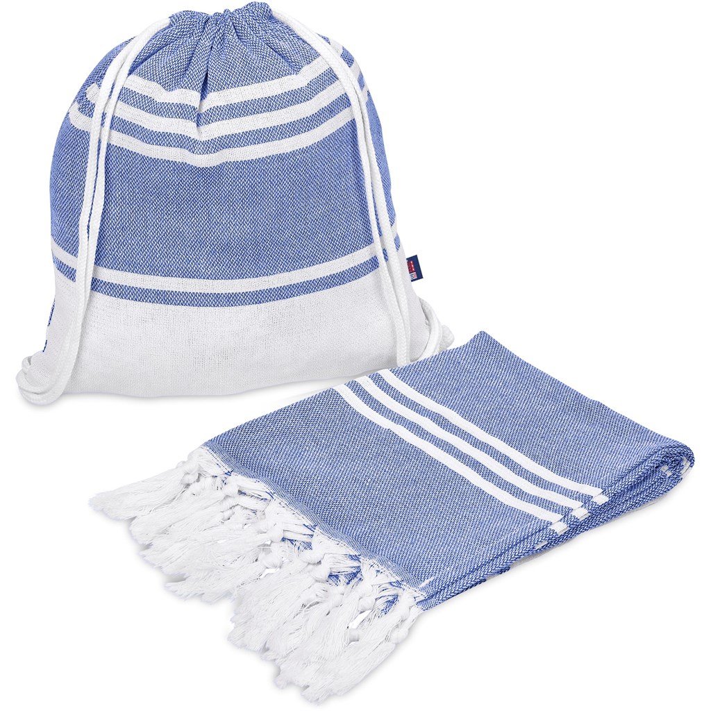 US Basic Santa Cruz Cotton-Rich Beach Towel & Drawstring Bag