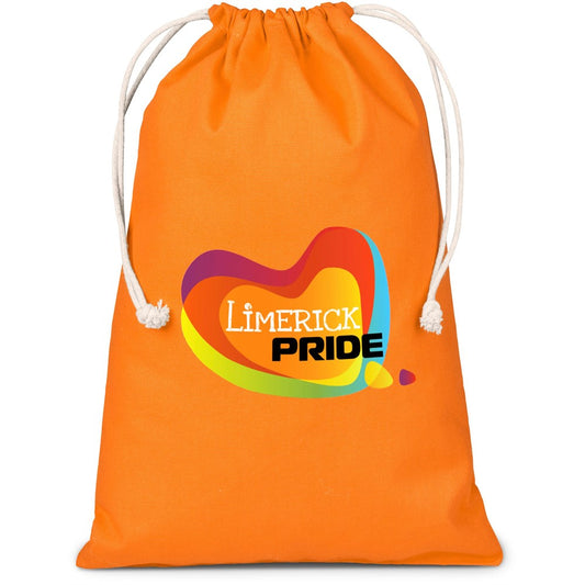 Altitude Allsorts Maxi Cotton Drawstring Pouch - Orange