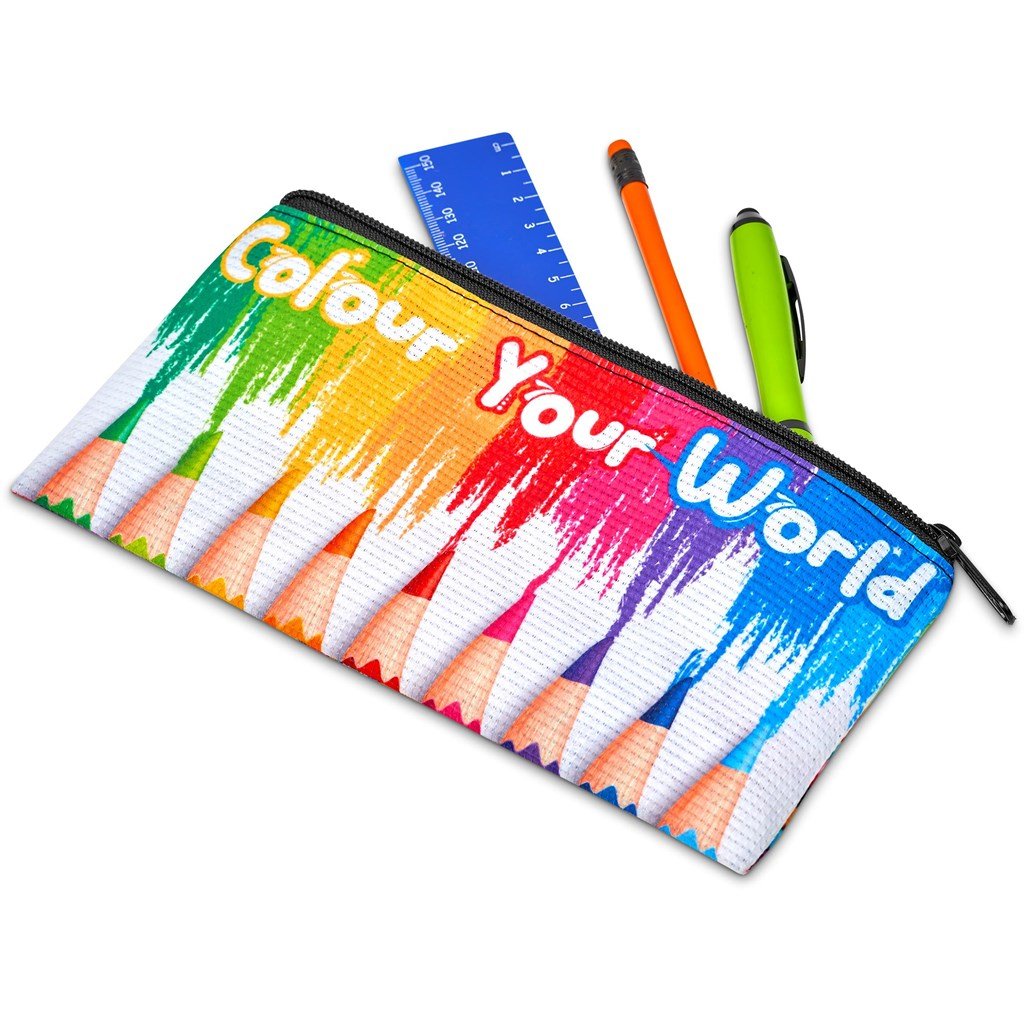 Pre-Printed Sample Hoppla Junior Recycled PET Stitch-Bond Pencil Case